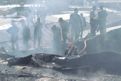 وقوع آتش سوزی در بازار همدان